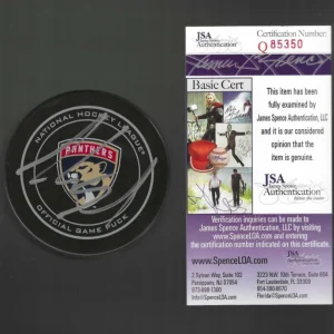 Aaron Ekblad Signed Florida Panthers Official Game Puck JSA COA