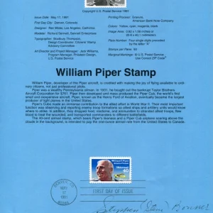 Stephen J Bonner Jr. WWII War Flying Tigers Ace 2 DFC Signed Autograph FDC Sheet