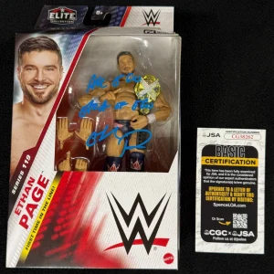 Ethan Page Signed Inscribed Era Of Ego NXT Champion WWE Elite Action Figure JSA