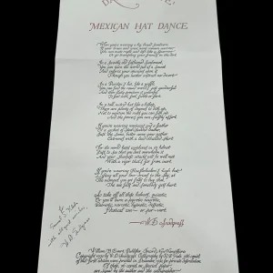 W. D. Snodgrass Pulitzer Prize Poet Signed Autograph Poem Mexican Hat Dance