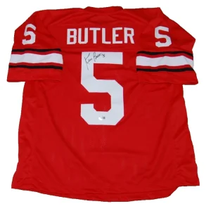KEVIN BUTLER signed (GEORGIA BULLDOGS) red football jersey BECKETT BS38365