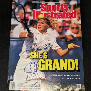 STEFFI GRAF signed autographed 1988 SPORTS ILLUSTRATED MAGAZINE BECKETT BAS RARE