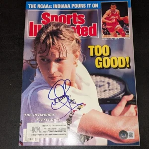 STEFFI GRAF signed autographed 1989 SPORTS ILLUSTRATED MAGAZINE BECKETT BAS RARE