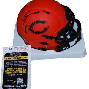 TREMAINE EDMUNDS signed (CHICAGO BEARS) RAVE mini football helmet JSA CG05055