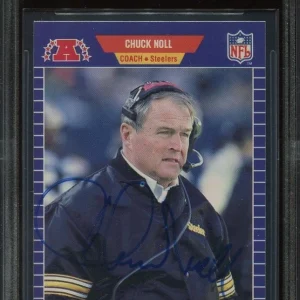 HOF CHUCK NOLL signed auto 1989 PRO SET CARD BECKETT (BAS) DECEASED 2014