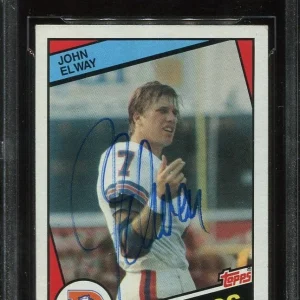 HOF JOHN ELWAY signed auto 1984 TOPPS ROOKIE CARD RC BECKETT (BAS) VINTAGE