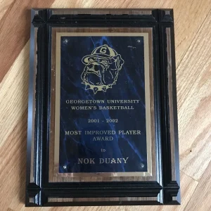 NOK DUANY GEORGETOWN BASKETBALL PLAQUE MOST IMPROVED KUETH