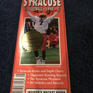 MARVIN GRAVES SIGNED 1990 SYRACUSE UNIVERSITY FOOTBALL MEDIA GUIDE COA