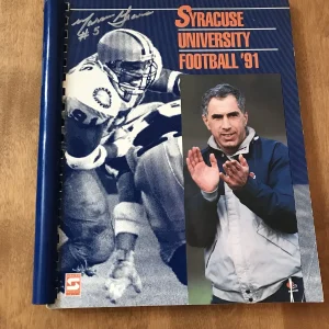 MARVIN GRAVES SIGNED 1991 SYRACUSE UNIVERSITY FOOTBALL MEDIA GUIDE COA