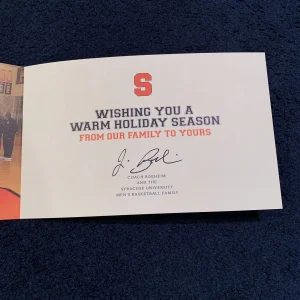 2018 SYRACUSE UNIVERSITY BASKETBALL Holiday Card Boeheim Battle Oshae Awesome