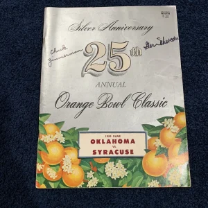 SYRACUSE FOOTBALL 1959 ORANGE BOWL Program Vs OKLAHOMA Signed Schwedes Zimmerman