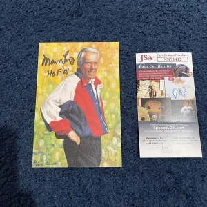 Buffalo Bills HOF Marv Levy Signed GLAC Goal Line Art Card JSA