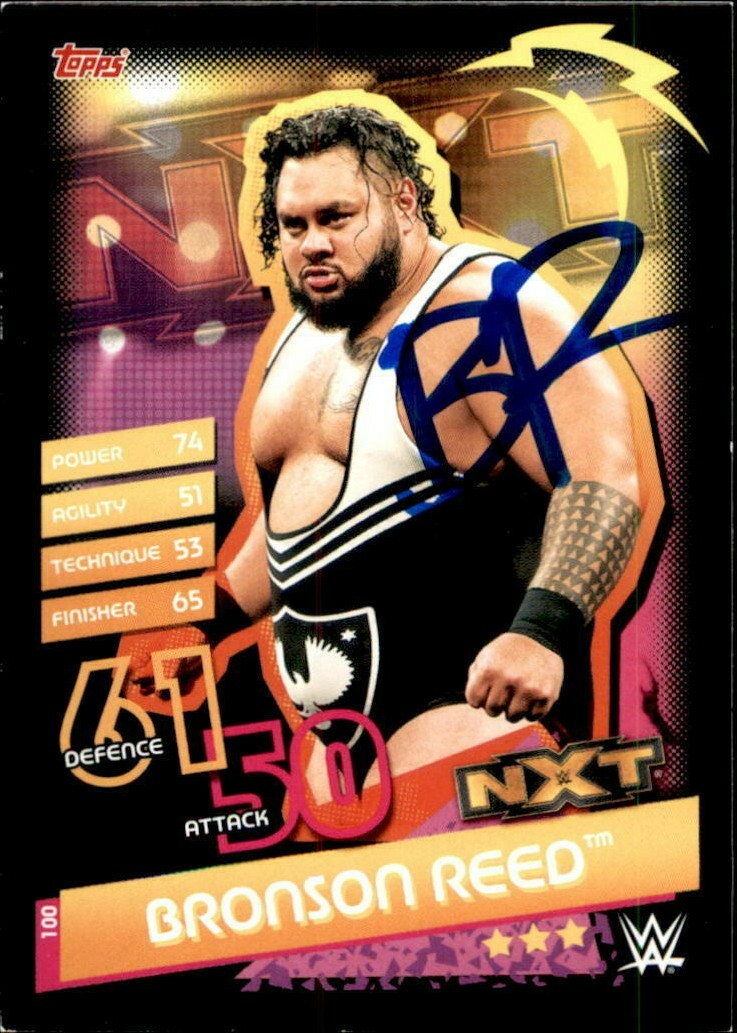 Bronson Reed Signed 2020 Topps WWE NXT Slam Attax Reloaded Game Card ...