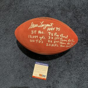 Steve Largent SIGNED STAT Duke Football 8 INSCRIPTIONS Seattle Seahawks PSA Rare