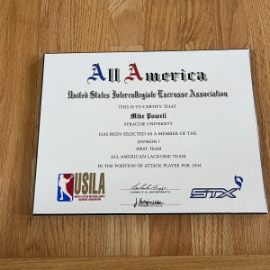 Mike Powell 2004 USILA Lacrosse First Team All American Award Syracuse