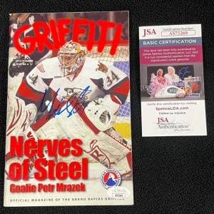 Petr Mrazek Signed Grand Rapids Griffins Program Detroit Red Wings JSA COA