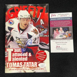 Tomas Tatar Signed Grand Rapids Griffins Program Detroit Red Wings JSA COA