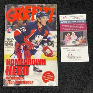 Justin Abdelkader Signed Grand Rapids Griffins Program Detroit Red Wings JSA COA