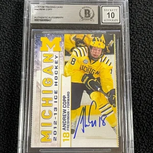 Andrew Copp Signed 2012-13 Michigan Wolverines Team Issued Card BAS Certified