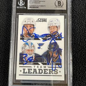 2013-14 Score St Louis Blues Team Leaders Card 575 Signed By 4 Beckett Certified