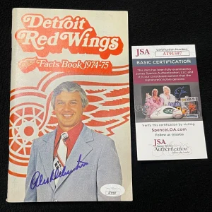 Alex Delvecchio Signed Detroit Red Wings 1974/75 Fact Book JSA COA