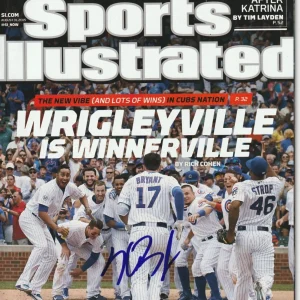 KRIS BRYANT Signed 8/31/15 SPORTS ILLUSTRATED Beckett Auth (BAS) NO LABEL!