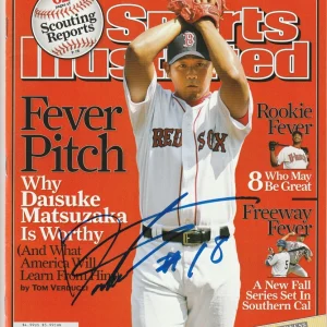 DAISUKE MATSUZAKA Signed 3/26/07 SPORTS ILLUSTRATED Beckett Auth (BAS) NO LABEL