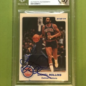 LIONEL HOLLINS Signed 1983-84 STAR CO. Card #88 Beckett Authenticated BAS
