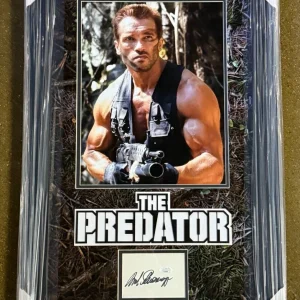 Arnold Schwarzenegger Signed Framed The Predator Dutch Cut Showcase JSA LOA COA