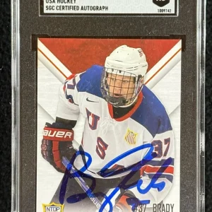 Brady Tkachuk Signed USA NTDP 1st Ever Card SCG Certified Ottawa Senators