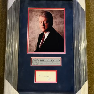 Bill Clinton Signed Framed President Of The United States Cut Showcase JSA COA