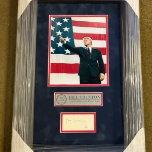 Bill Clinton Signed President Of The United States Framed Cut Showcase JSA COA