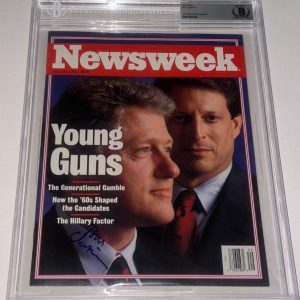 President BILL CLINTON Signed NEWSWEEK Magazine Beckett Encapsulated BAS