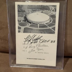 SYRACUSE 1965 FOOTBALL HOLIDAY CARD SIGNED BY FLOYD LITTLE PSA Beckett