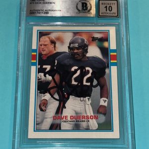 DAVE DUERSON Signed 1989 TOPPS Card #73 Beckett Auth BAS AUTO 10