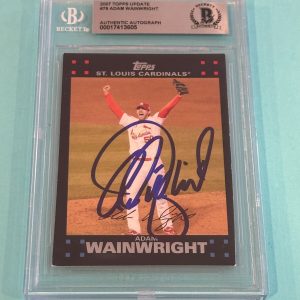 ADAM WAINWRIGHT Signed 2007 TOPPS UPDATE Card #79 Beckett (BAS)