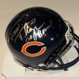 TOM THAYER Signed Chicago BEARS VSR4 Mini-helmet Beckett Auth (BAS) & Inscr