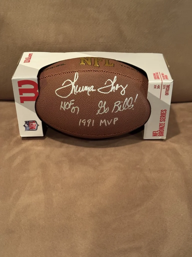 Thurman Thomas Signed Football JSA Buffalo Bills HoF 07 1991 MVP Go Bills