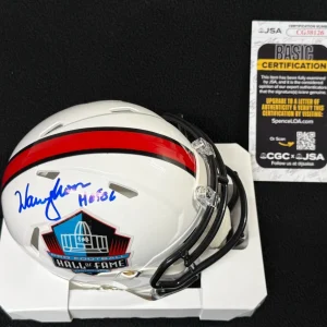 Warren Moon Signed & Inscribed Houston Oilers Hall Of Fame Mini Helmet JSA COA