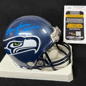 Warren Moon Signed & Inscribed Seattle Seahawks Mini Helmet JSA COA