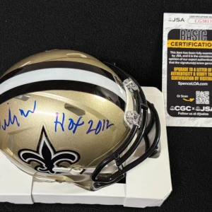 Willie Roaf Signed & Inscribed New Orleans Saints Mini Helmet JSA COA