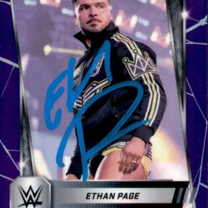 All Ego Ethan Page Signed 2025 Topps WWE NXT Purple Refractor Card #26