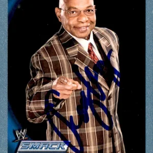 Theodore Long Signed 2010 Topps WWE Smack Down Blue Card #21  1143/2010