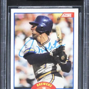 Brewers Paul Molitor Authentic Signed 1989 Score #565 Card BAS Slabbed