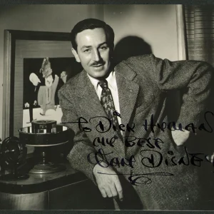 Walt Disney My Best Authentic Signed Black & White 7.5x9.5 Photo JSA #YY86415