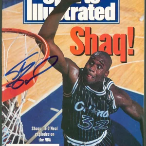 Magic Shaquille O'Neal Signed 1992 Sports Illustrated Magazine BAS Witnessed