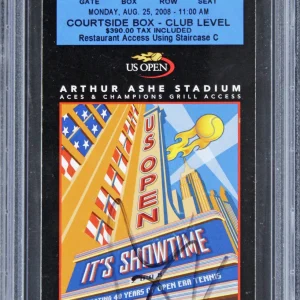 Rafael Nadal Signed 2008 U.S. Open First Round Full Ticket Stub PSA/DNA Slabbed