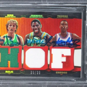 (3) Johnson, Bird & Thomas Signed 2006 Topps TTR #17 Card Auto 10 BAS Slabbed 3