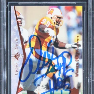 Buccaneers Warren Sapp "HOF 13" Signed 1995 SP #99 Rookie Card BAS Slabbed