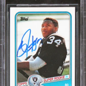 Raiders Bo Jackson Authentic Signed 1988 Topps #327 Rookie Card BAS Slabbed